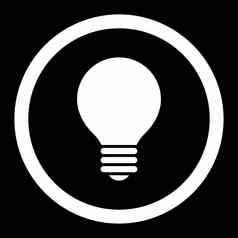 电灯泡平白色颜色圆形的光栅图标