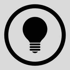 电灯泡平黑色的颜色圆形的光栅图标