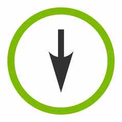 锋利的箭头平生态绿色灰色的颜色圆形的光栅图标