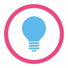电灯泡平粉红色的蓝色的颜色圆形的光栅图标
