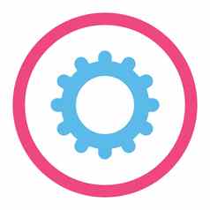 齿轮平粉红色的蓝色的颜色圆形的光栅图标