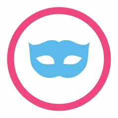 隐私面具平粉红色的蓝色的颜色圆形的光栅图标