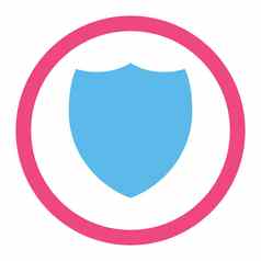 盾平粉红色的蓝色的颜色圆形的光栅图标