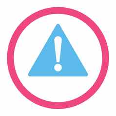 警告平粉红色的蓝色的颜色圆形的光栅图标