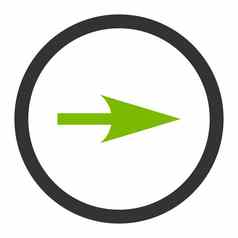 箭头轴平生态绿色灰色的颜色圆形的光栅图标