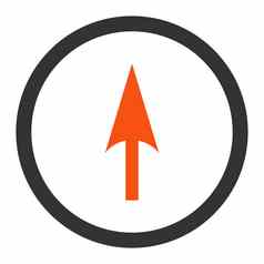 箭头轴平橙色灰色的颜色圆形的光栅图标