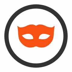 隐私面具平橙色灰色的颜色圆形的光栅图标