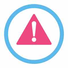 警告平粉红色的蓝色的颜色圆形的光栅图标
