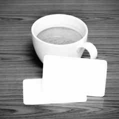 咖啡杯业务卡黑色的白色颜色语气风格