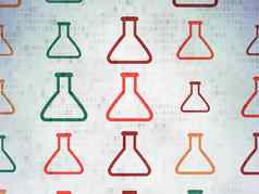 科学概念瓶图标数字纸背景