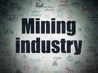 行业概念矿业行业数字纸背景