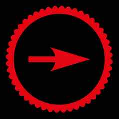 箭头轴平红色的颜色轮邮票图标