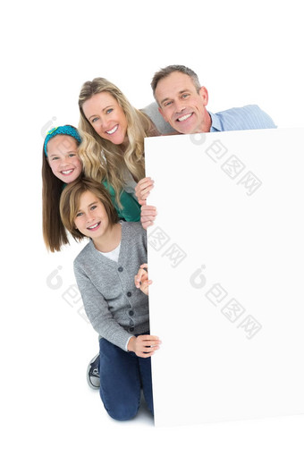 可爱的家庭微笑相机持有海报