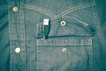 Usb电缆珍口袋里复古的古董风格