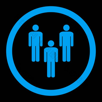 社区平蓝色的颜色圆形的字形图标
