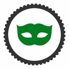 隐私面具平绿色灰色的颜色轮邮票图标