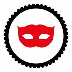 隐私面具平密集的红色的黑色的颜色轮邮票图标