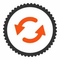 刷新公约平橙色灰色的颜色轮邮票图标