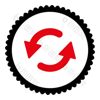 刷新公约平密集的红色的黑色的颜色轮邮票图标