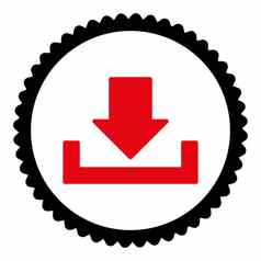 下载平密集的红色的黑色的颜色轮邮票图标