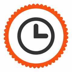 时钟平橙色灰色的颜色轮邮票图标