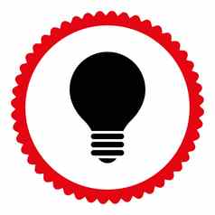 电灯泡平密集的红色的黑色的颜色轮邮票图标