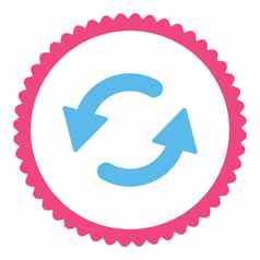 刷新公约平粉红色的蓝色的颜色轮邮票图标