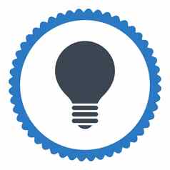 电灯泡平光滑的蓝色的颜色轮邮票图标