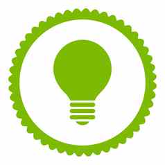 电灯泡平生态绿色颜色轮邮票图标