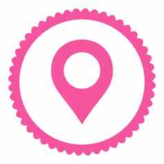 地图标记平粉红色的颜色轮邮票图标
