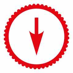 锋利的箭头平红色的颜色轮邮票图标
