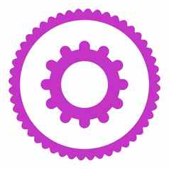 齿轮平紫罗兰色的颜色轮邮票图标