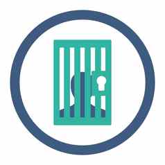 监狱平钴青色颜色圆形的字形图标