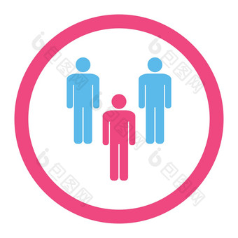 社区平粉红色的蓝色的颜色圆形的字形图标
