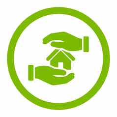 物业保险平生态绿色颜色圆形的字形图标