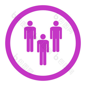 社区平紫罗兰色的颜色圆形的字形图标