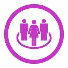 社会平紫罗兰色的颜色圆形的字形图标