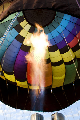 火焰燃烧器内部热空气气球信封