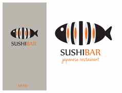 标志设计元素寿司餐厅日本