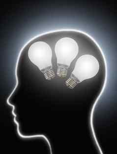 人类大脑权力创造力光灯泡
