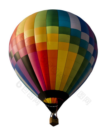 色彩斑斓的热空气气球孤立的白色