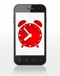 时间轴概念智能手机报警时钟显示