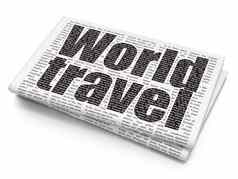 旅游概念世界旅行报纸背景