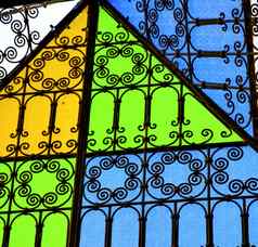 染色玻璃太阳摩洛哥非洲窗口光