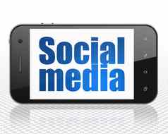 社会媒体概念智能手机社会媒体显示