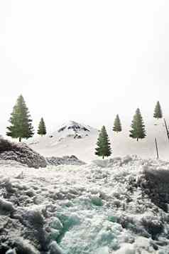 日本阿尔卑斯山脉冬天moutains雪