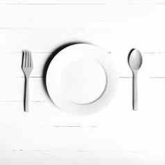 木勺子叉菜黑色的白色语气颜色风格