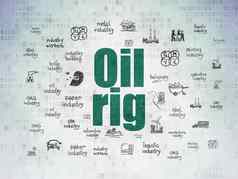 行业概念石油钻井平台数字纸背景