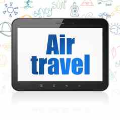 旅游概念平板电脑电脑空气旅行显示