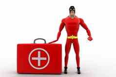 超级英雄医疗工具包盒子概念